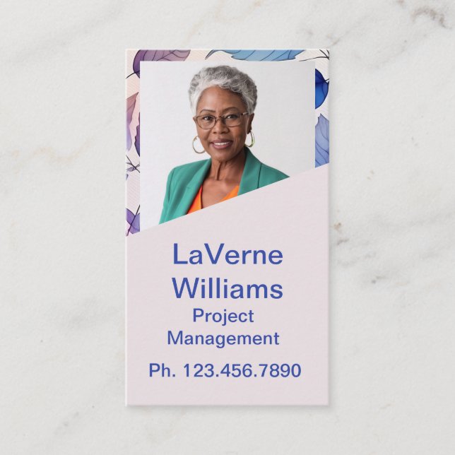 Mini Resume Card | Networking Card Purple Pink (Front)