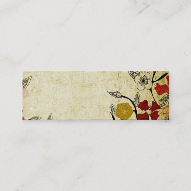 Mini Rétro carte de visite de fleurs (Devant)