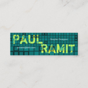 Mini Rétro carte de visite vert-foncé de mosaïque