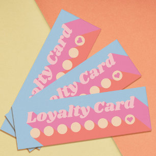 Mini retro pastel colours loyalty card