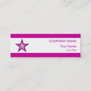 Mini Rose Star carte de visite blanc rayé maigre