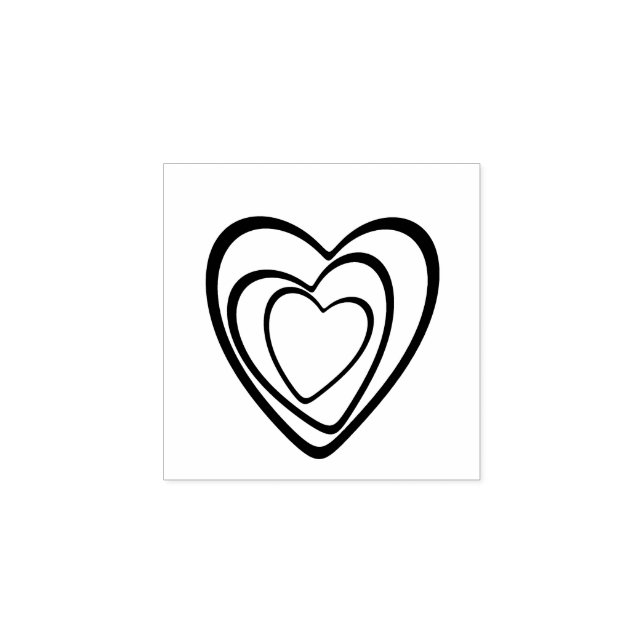 Mini rubber stamp hearts, Valentines Day (Imprint)