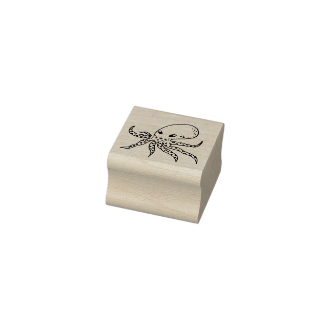 Mini rubber stamp octopus, squid stamp, marine (Stamp)