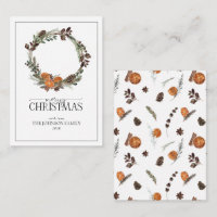 Mini Rustic Orange Wreath Merry Christmas Script