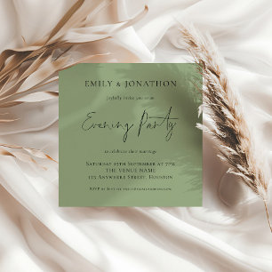 MINI Sage Green Mariage Invitation de soirée