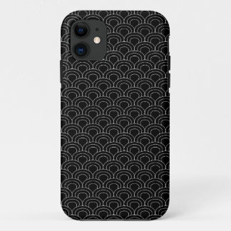 Mini sakura black & white wave waves scallop print iPhone 11 case