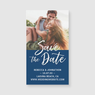 Mini Save the Date Magnets Cheap Dark Blue