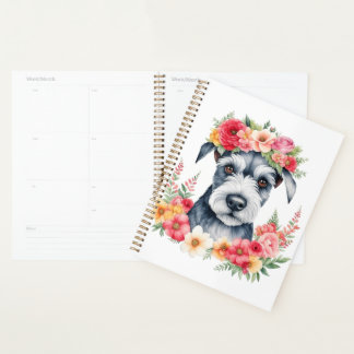 Mini Schnauzer Floral Planner