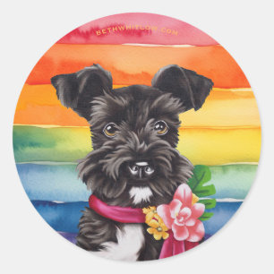 Mini Schnauzer Pride Classic Round Sticker