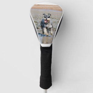 mini schnauzer-running golf head cover