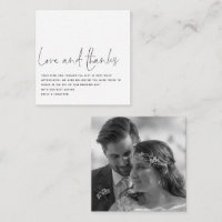 MINI Script Black White Newlywed Photo Thank You