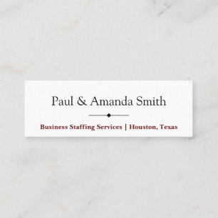 Mini Simple Business Card With 2 Names & Contacts
