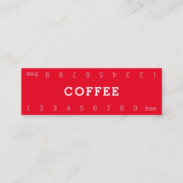 Mini Simple Double Number Coffee Punch-Card Loyalty Card (Front)