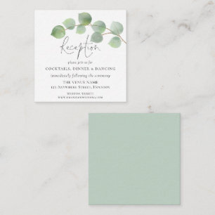 MINI Simple Eucalyptus Wedding Reception Details Enclosure Card