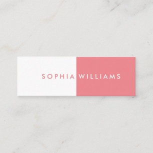 Mini Simple Moderne Carte de Visite Corail et Blanche P