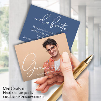 MINI Size 3.5" X 2.5" Grad  Photo Invite Cards