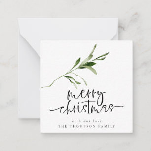 Mini Size Foliage Merry Christmas Holiday Card