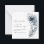 MINI SIZE | Peacock Feather Wedding Save The Date Card<br><div class="desc">A charming MINI SIZE 2.5" x 2.5" square. PLEASE NOTE if you are in the US, the 2.5” square is smaller than the minimum US postage requirement so please choose size 5.25” x 5.25” square if you are intending to mail them (Note too that square cards may cost more to...</div>