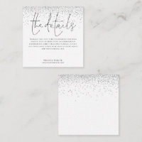 MINI SIZE Wedding Details Script Silver Glitter