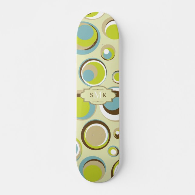 Mini skateboard Motif Retro Circle 1970 (Devant)