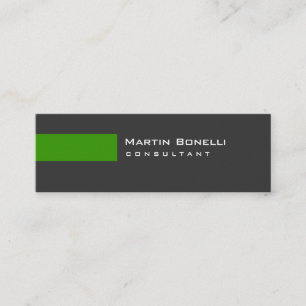 Mini Skinny Modern Grey Vert Simple Carte de visite