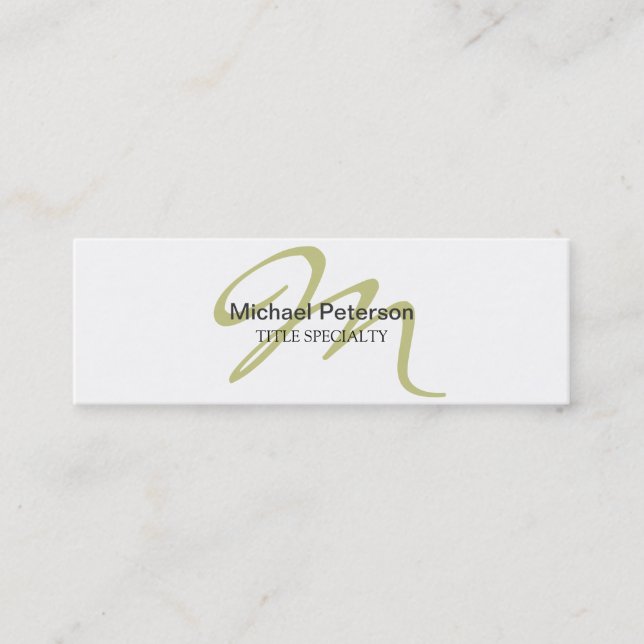 Mini Sophisticated Script Monogramme Carte de visite ma (Devant)