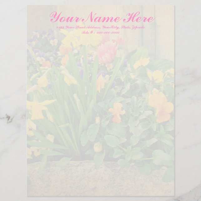 Mini Springtime Garden Letterhead (Front)