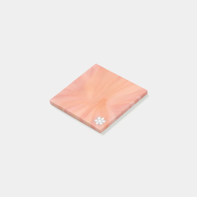 Mini square watercolor orange post-it notes (Angled)