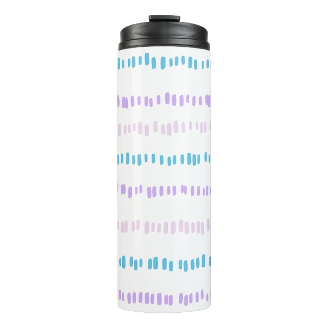 Mini Strokes Pattern Turquoise Purple Pink Thermal Tumbler (Front)