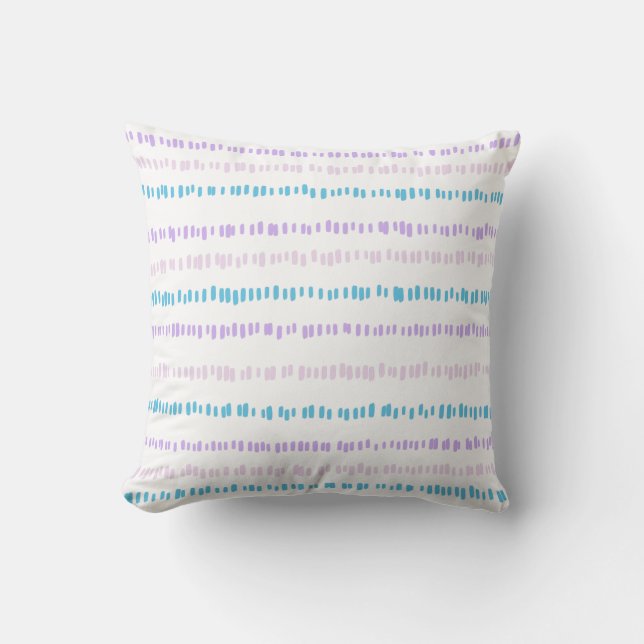 Mini Strokes Pattern Turquoise Purple Pink Throw Pillow (Front)