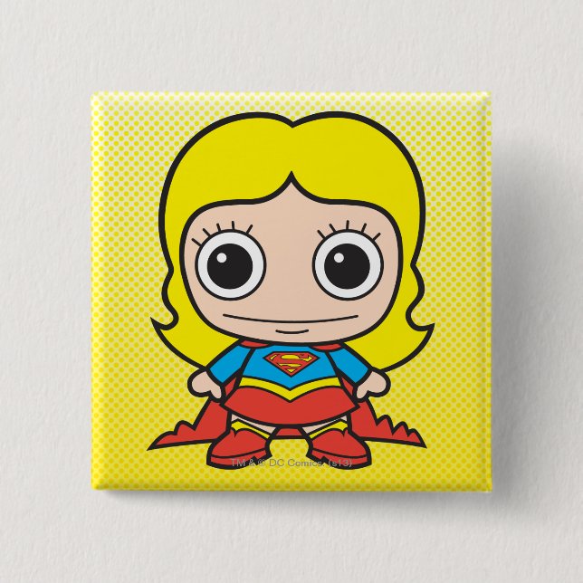 Mini Supergirl 2 Inch Square Button (Front)