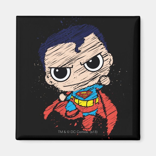 Mini Superman Sketch - Flying Magnet (Front)