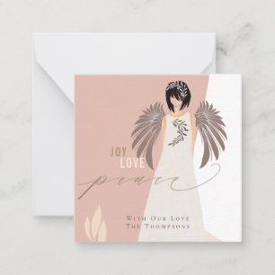 MINI TAILLE Joy Love Peace Angel Carte de vacances