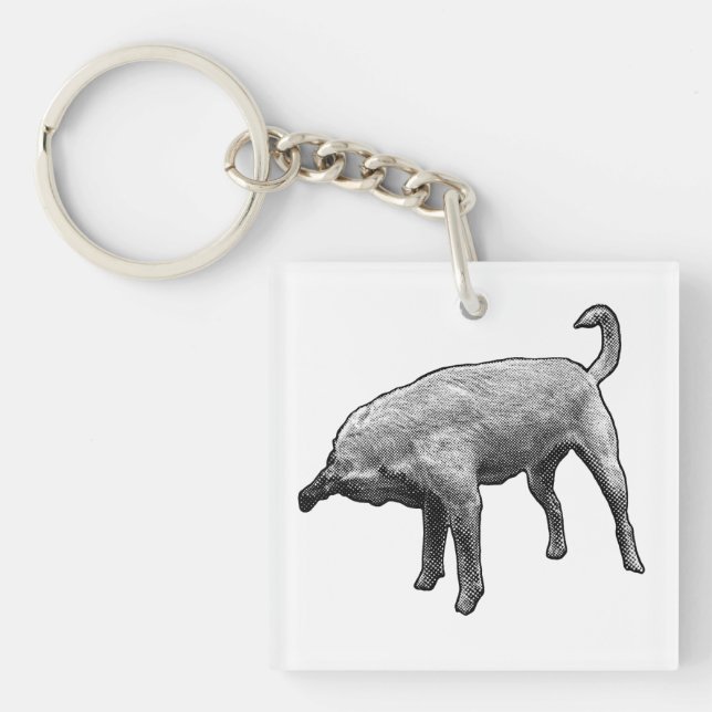Mini Terrier Turnabout Keychain (Front)
