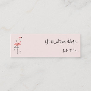 Mini Texte rose de côté de carte de visite de Flamant