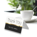 Mini Thank You Notes Elegant Design<br><div class="desc">Use these classy mini thank you note cards to thank your customers, employees, business associates, or party guests on a budget. Designed with an elegant gold black and white design in a card the size of a business card in a tent folded style you can customize online. Designed with ability...</div>