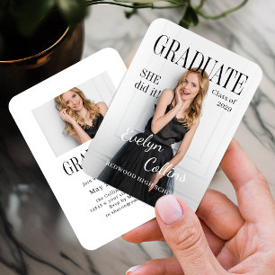 Mini Timeless Magazine Cover Photo Grad invitation