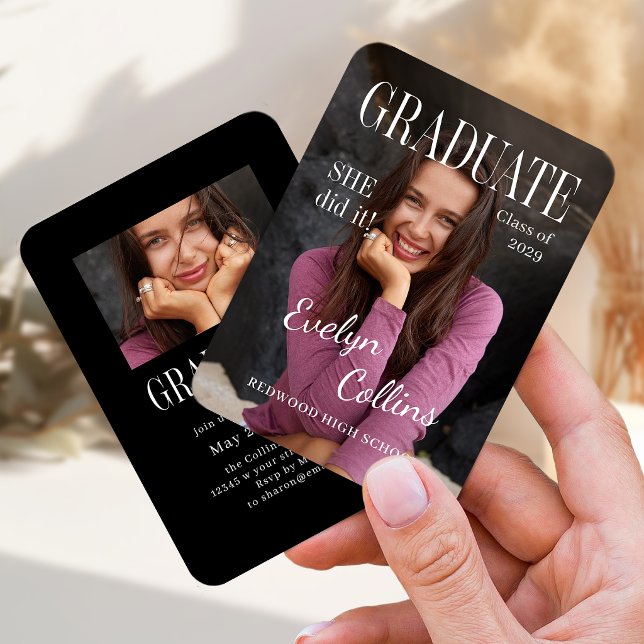 Mini Timeless Magazine Cover Photo Grad invitation (Mini Timeless Magazine Cover Photo Grad invitation)