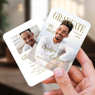 Mini Timeless Magazine Cover Photo Grad invitation