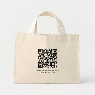 Mini Tote Bag Adresse de votre site Web de code QR Télécharger l