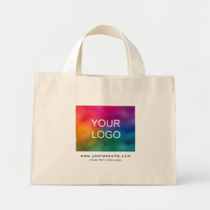 Mini Tote Bag Adresse du site Télécharger le logo Modèle naturel