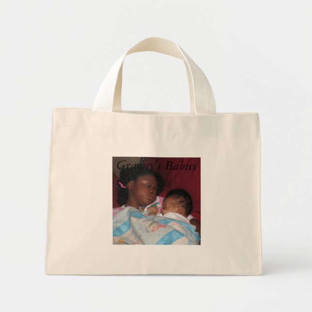 Mini Tote Bag bébés, bébés mamma, dormant, bébés de mamie (Devant)