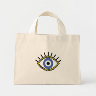 Mini Tote Bag Bonne chance, Oeil bleu, Oeil maléfique de l'amule