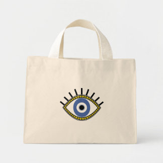 Mini Tote Bag Bonne chance, Oeil bleu, Oeil maléfique de l'amule