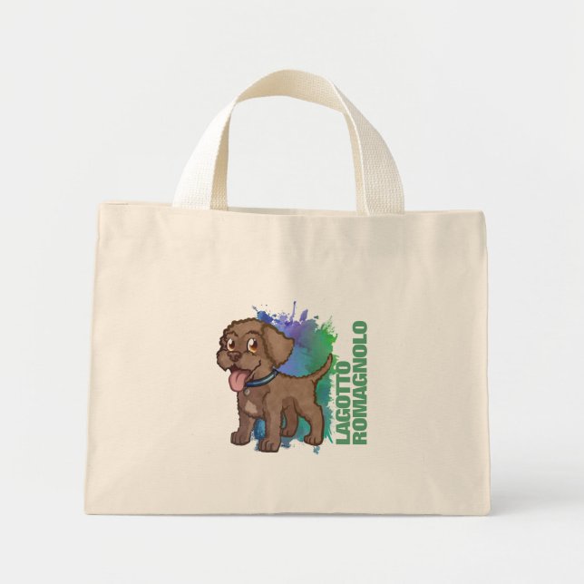 Mini Tote Bag Brown Lagotto Romagnolo Cartoon Chien Chien Chien  (Devant)
