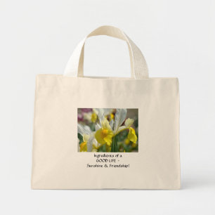 Mini Tote Bag Cadeaux Ingrédients BONNE VIE Amitié Ensoleillée