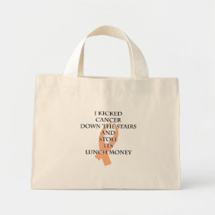 Mini Tote Bag Cancer Bully (Peach Ribbon)