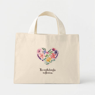 Mini Tote Bag Canvas Baf - La terre rit de fleurs
