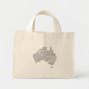 Mini Tote Bag Carte de l'argot australien