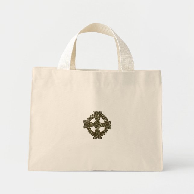 Mini Tote Bag Celtic Cross Irish Art History Collection (Devant)